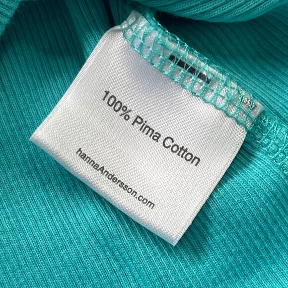 Hanna Andersson Fish Applique Tank Top Girls Size 130cm Turquoise Pima Cotton - Picture 6 of 10
